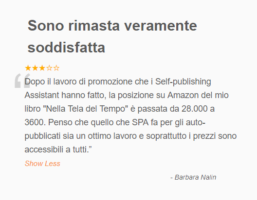 Posizionamento in classifica Amazon del romanzo La Tela nel Tempo